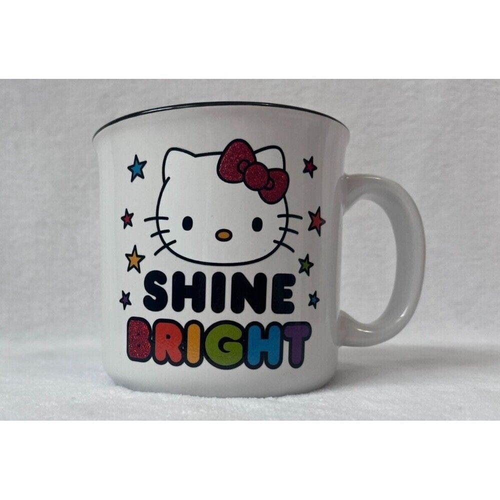 Sanrio‎ Hello Kitty Mug 20 Oz Ceramic Shine Bright Logo NWOT